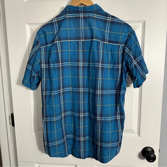 Marmot size large men's s/s blue plaid shirt, lightweight, great for spring - Picture 8 of 11
